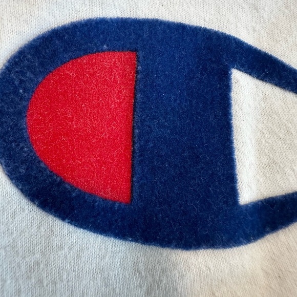 Champion 90s Mens XL White Felt Logo Applique Short Sleeve Casual Grunge. - Picture 8 of 13